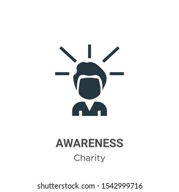 Awareness vector icon on white background. Flat vector awareness icon symbol sign from modern charity collection for mobile concept and web apps design.