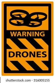 an awarness road sign warning about drones vector illustration