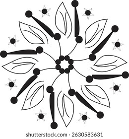 awasam arrière-plan noir et blanc rond - création mandala vectorielle 
