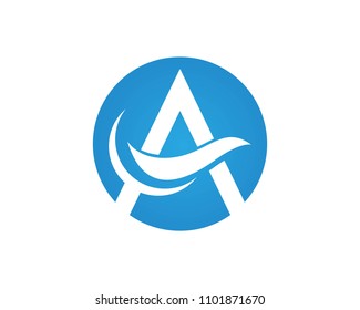 A,wave,A Logo Template