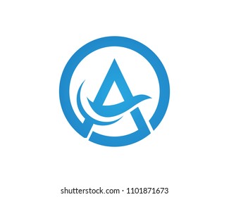 A,wave,A Logo Template