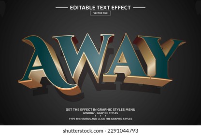Away 3D editable text effect template