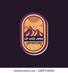 Up and Away Adventure logo in vector