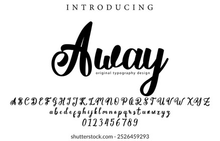 Away Font Stylish brush painted an uppercase vector letters, alphabet, typeface