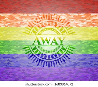 Away lgbt colors emblem. Vector Illustration. Mosaic.