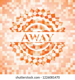 Away orange mosaic emblem with background