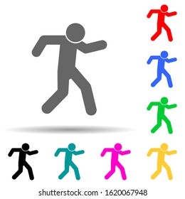 Away, run multi color style icon. Simple glyph, flat vector of walking,running people icons for ui and ux, website or mobile application