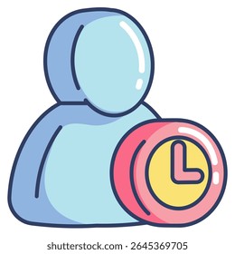 Away Status 3d icon vector style for communication user interface Lineal Color style.