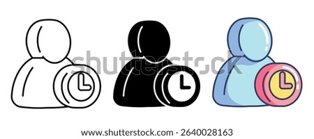 Away Status 3d icon vector style for communication user interface Line, Filled, Color style.