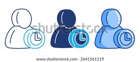 Away Status 3d icon vector style for communication user interface Blue, Dualline, Dualtone style.