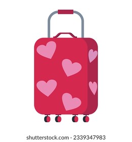 Away suitcase for travel vector cartoon illustration isolated on a white background.