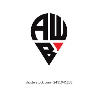 AWB letter location shape logo design