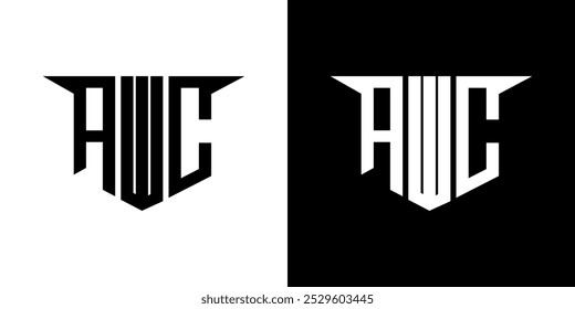 AWC letter logo design with white background in illustrator, vector logo modern alphabet font overlap style, calligraphy designs for logo, Poster, Invitation, etc.