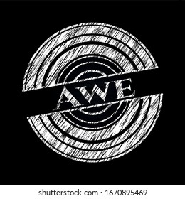 Awe chalk emblem written on a blackboard. Vector Illustration. Detailed.