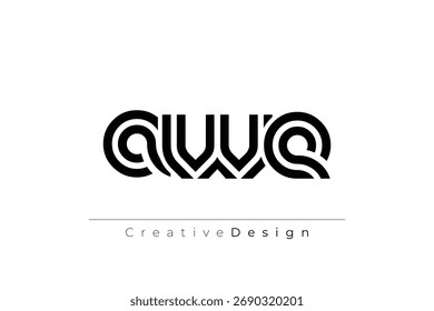AWE Creative Unique Modern Letter Logo Design. Elegant Monogram Logo Design with Decorative Elements and Typography