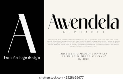 Awendela vector alphabet font for logo design