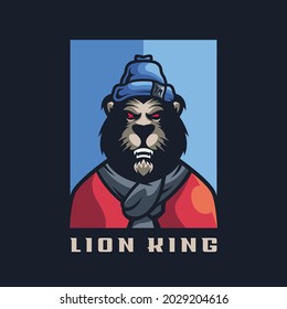 aweome lion logo with vector