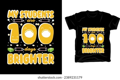 Awesome 100 days School t shirt design