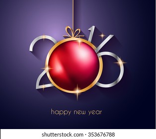 Awesome 2016 happy new year background for your festive greeting's card and seasonal printed material
