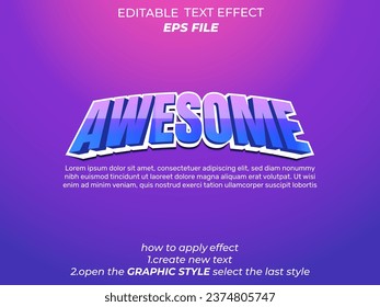 Awesome 3D editable text effect vector template