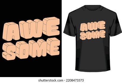 Tolle 3D- und Typografie-T-Shirt-Design