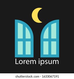 AWESOME ABSTRACT COLORFUL WINDOW AND MOON LOGO DESIGN PERFECT FOR YOU TO BUSINESS