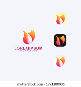 Awesome Abstract Fox Fire Premium Logo