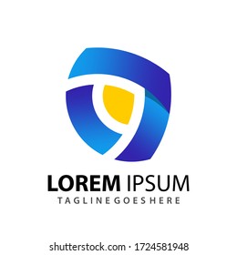 Impresionante Gradiente Gradiente Flecha Siete Compañía Modelo de diseño de logotipo moderno Vector Premium
