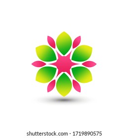 Awesome Abstract Gradient Green Flower Beauty Company Modern Logo Design Vector Template Premium