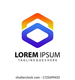 Awesome Abstract Gradient hexagon arrow up Company Modern Logo Design Template Premium Vector