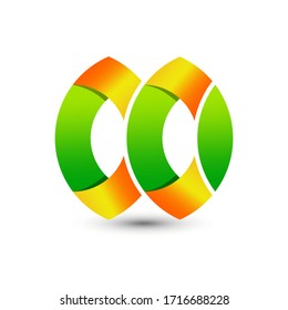 Atemberaubende abstrakte Farbbriefe CC Verleihung einer Premium-Vektorillustration für Logo-Design-Vorlage 