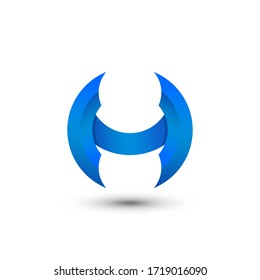 Awesome Abstract Gradient Letter H Circle Company Modern Logo Design Template Premium Vector