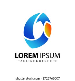 Awesome Abstract Gradient Letter J. Phoenix Company Modern Logo Design Template 