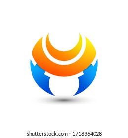 Awesome Abstract Gradient Letter M Moon Company Modern Logo Design Template Premium Vector