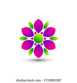 Impresionante Gradiente Abstracto Flor Rosa Hermosa Compañía Diseño Moderno Logo Plantilla Vector Premium