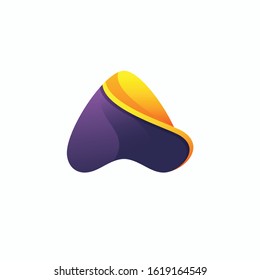 awesome abstract gradient symbol logo design vector template