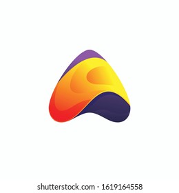 awesome abstract gradient symbol logo design vector template