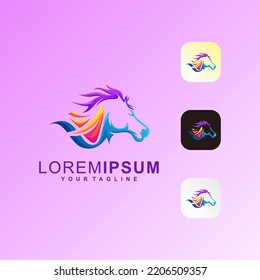 Awesome Abstract Horse Premium Logo Vector
