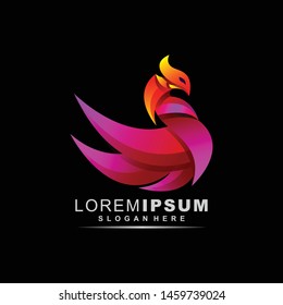 awesome abstract  logo phoenix vector