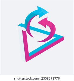 Impresionante logo abstracto de un triángulo o de la letra A, este logotipo es genial para varios propósitos.
