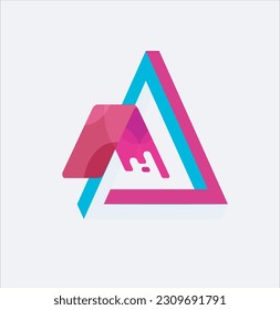 Impresionante logo abstracto de un triángulo o de la letra A, este logotipo es genial para varios propósitos.