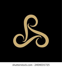 Impresionante logo abstracto de un triángulo o letra S logotipo, este logotipo es genial para varios propósitos.