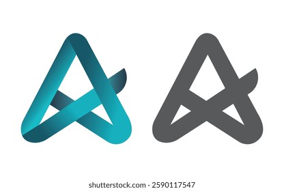 Awesome abstract logo of a triangle or letter A logo this or icon design