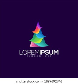 Awesome Abstract Pine Christmas Tree Premium Logo