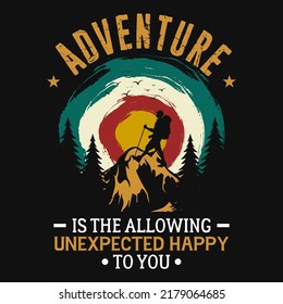 Awesome adventures mountains hiking t-shirt design