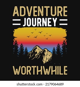 Awesome adventures mountains hiking t-shirt design