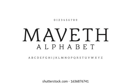 Awesome alphabet letters font and number. Classic Lettering Minimal Fashion Designs. Vintage typography vector illustration.