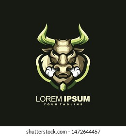 awesome angry bull logo design
