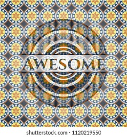 Awesome arabesque emblem background. arabic decoration.