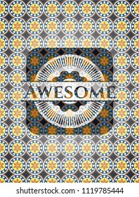 Awesome arabic emblem. Arabesque decoration.